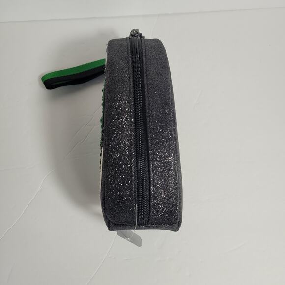 Bath & Body Works Eyeball Clutch Glittery Black Green Gems Cosmetic Bag NWT - Picture 2 of 11